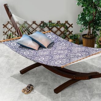 Spanish Tile Farmhouse Recycled Polyester Hammock for Patio - (55" x 82")