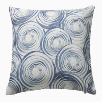 Watercolor Swirls Indoor Outdoor Decorative Pillow - Blue Grey (20" x 20")